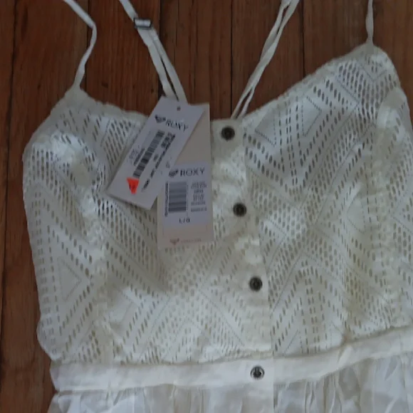 Roxy Cream Lace Button-Up Dress - Picture 3 of 6